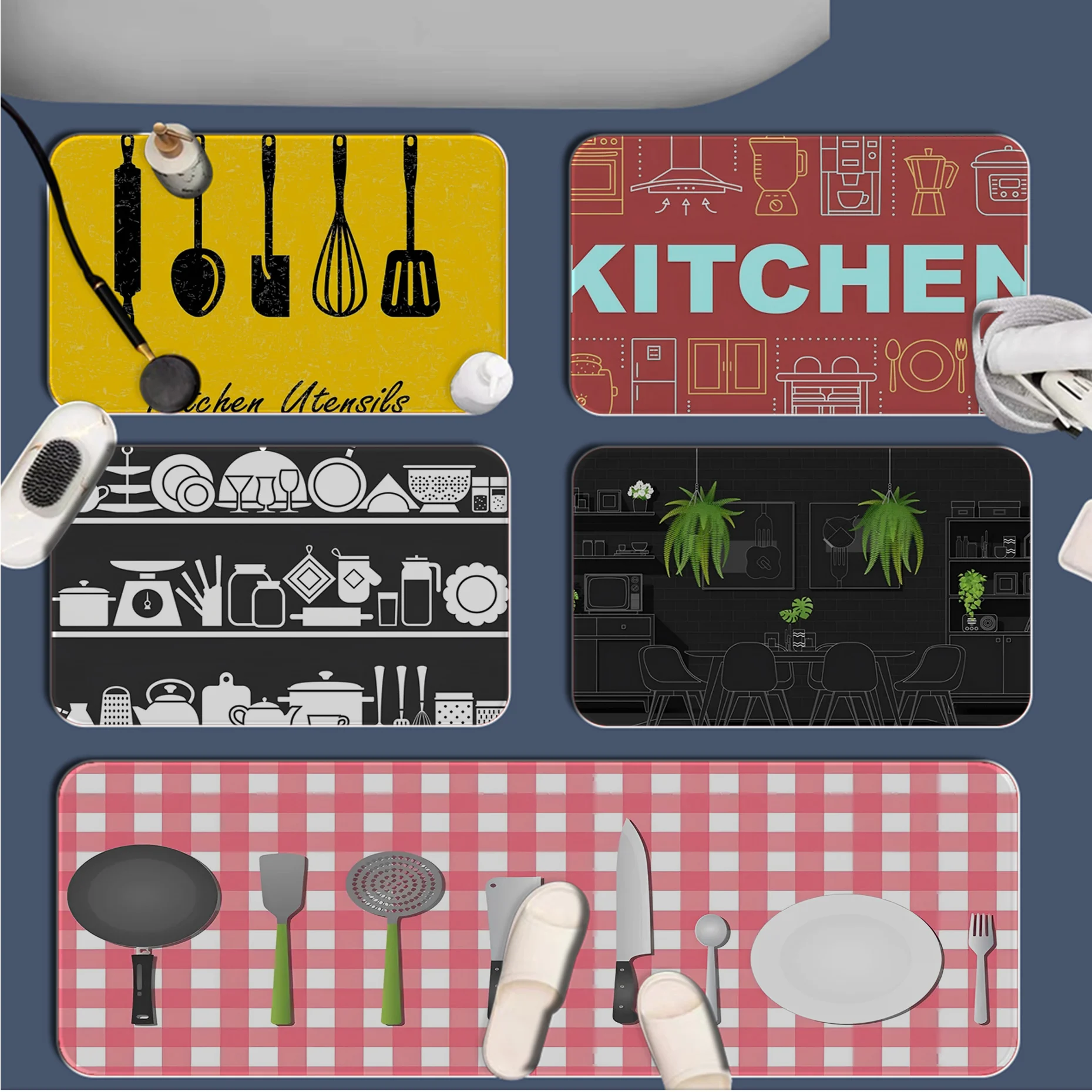 

Kitchen Entrance Door Mat Washable Non-Slip Living Room Sofa Chairs Area Mat Kitchen Alfombra