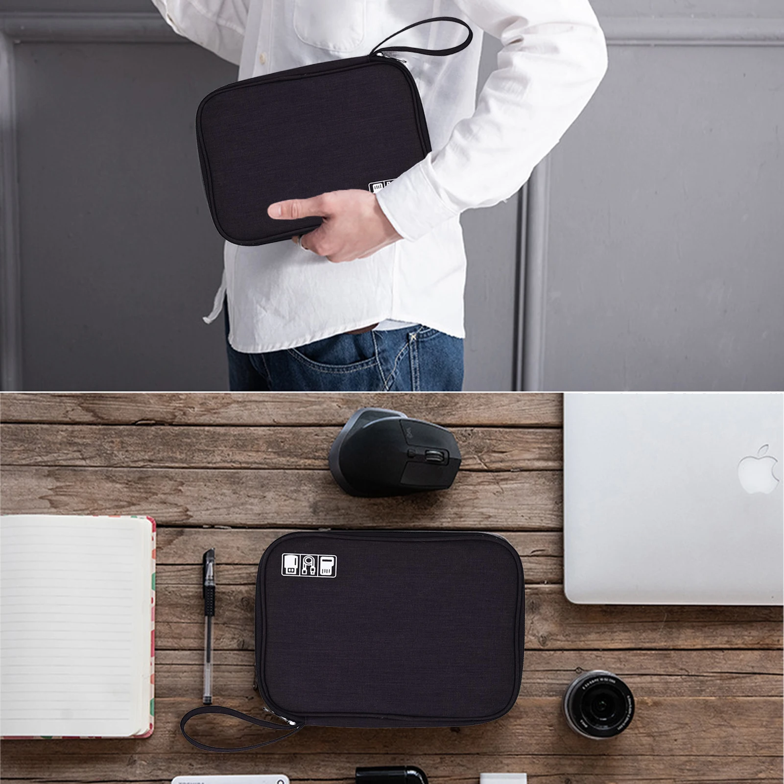 

Waterproof Cable Electronics Organizer Bag Wires Charger Digital Hard Drive USB Card Portable Electronic Earphone Travel Pouch