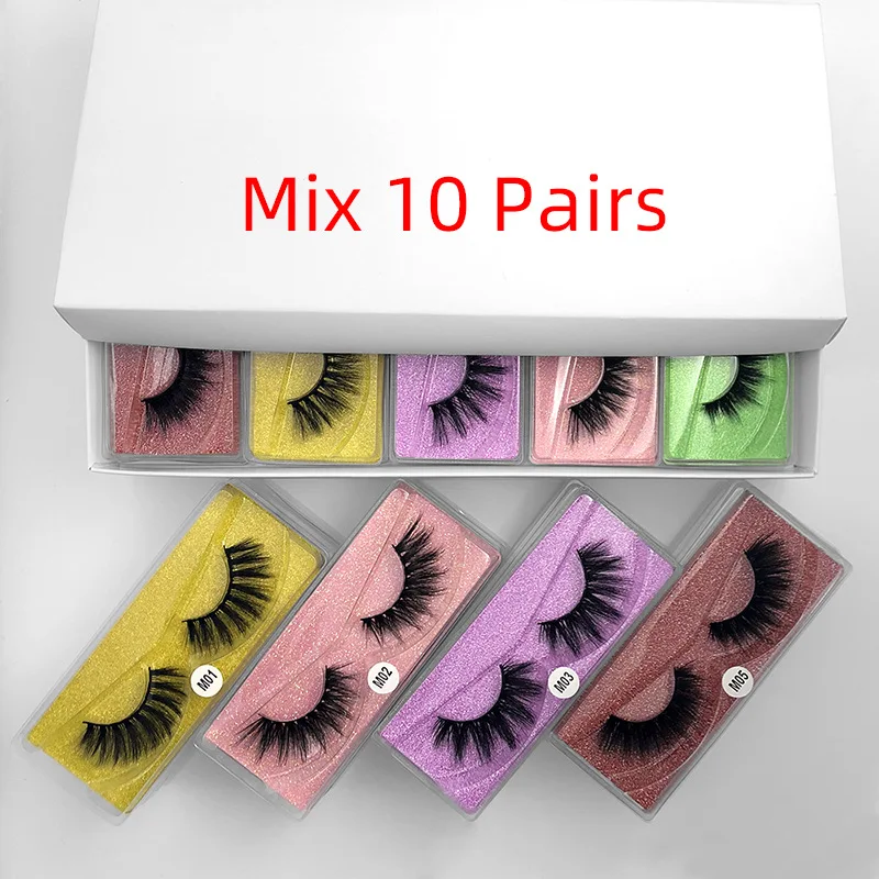

10 Pair Mix 3D Mink Eyelashes Fluffy Dramatic Eyelashes Makeup Wispy Mink Lashes Natural Long False Eyelashes Thick Fake Lashes