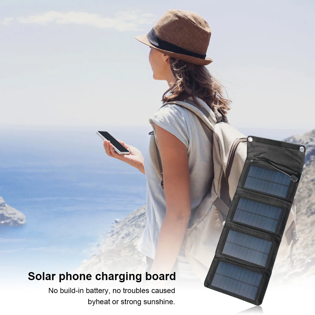 usb output solar panel portable emergency phone charger electronic panels camping trekking battery charging plate free global shipping