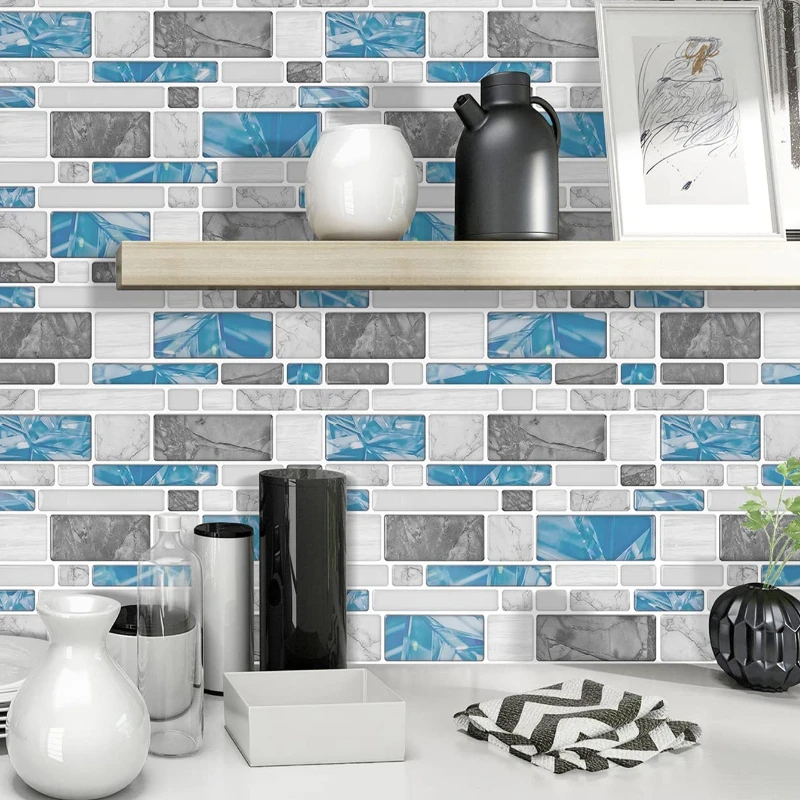 

3D Brick Pattern Tile Wall Sticker Waterproof Self Adhesive Wallpaper Livingroom Kitchen Bathroom DIY Background Wall Room Decor