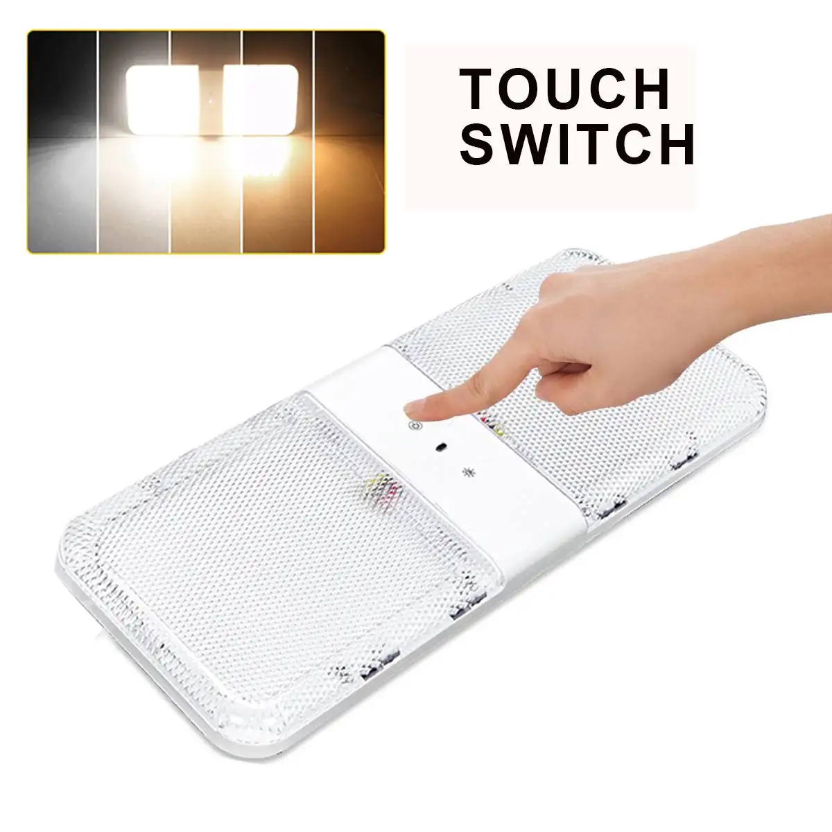 

12-24V 180LED Dimmable LED RV Reading Light Interior Roof Spotlight Ceiling Dome Lamp Touch Switch