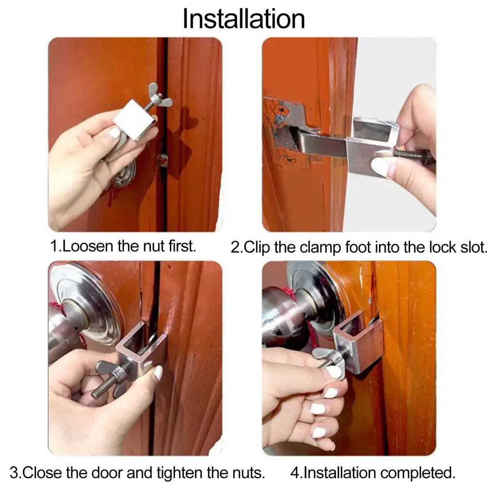 

Convenient Door Lock Anti-collision Compact Travel Door Lock for Hotel Rooms Durable Door Locker Home Use
