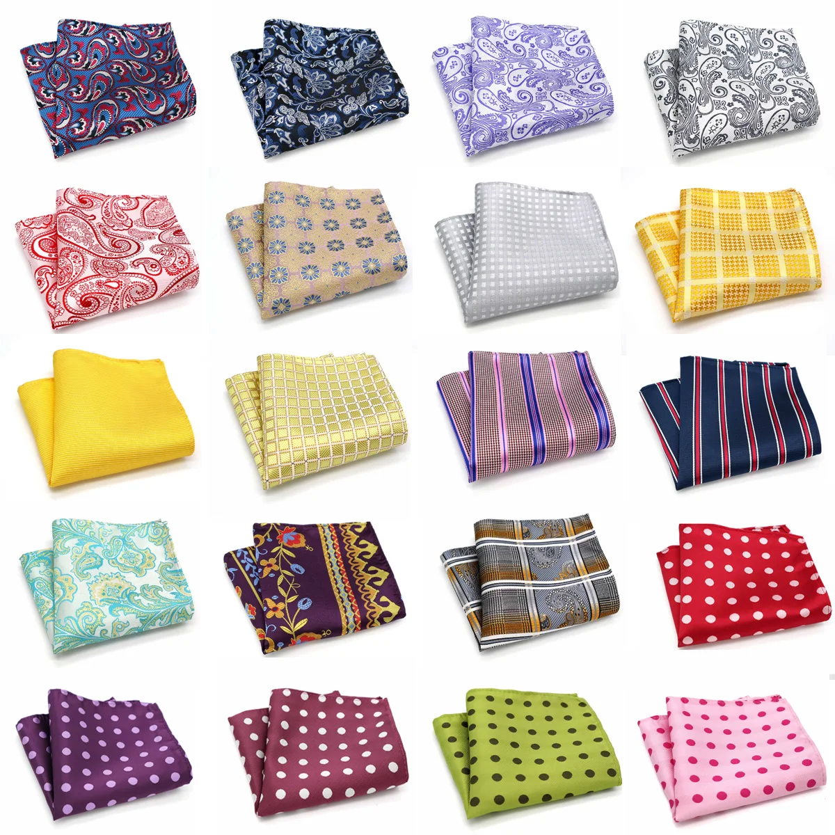 

(20 pcs/lot) Wholesale Men's 100% Silk Handkerchief Luxury Geometric Floral Pocket Square Men Chest Towel Wedding Party Hankies