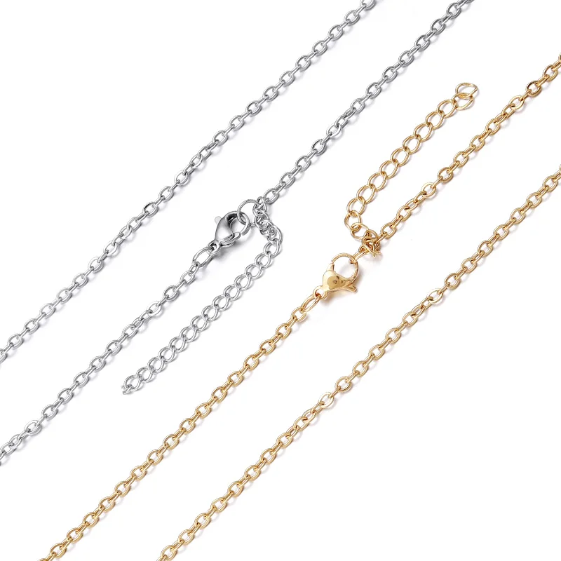 3 шт. 40/45/50 см звенья из нержавеющей стали цепи ожерелья кубинские цепочки с