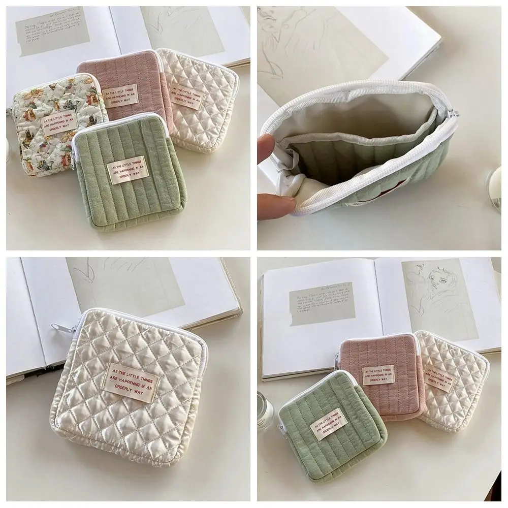 

Korean Style Sanitary Napkin Storage Bag Sweet Flower Pendant Cosmetic Bag Ox Cloth Small Item Bag Travel