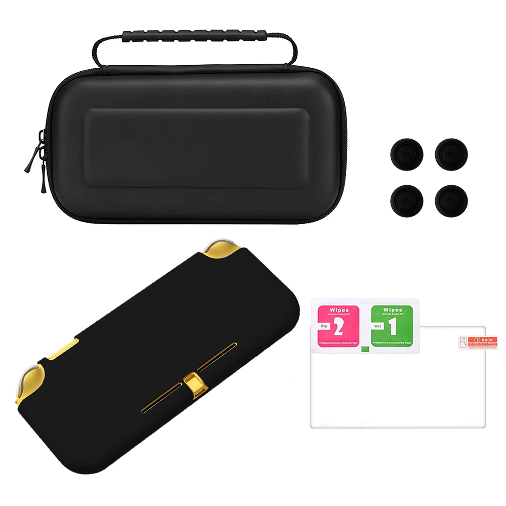 

Чехол для переноски с защитным покрытием из ТПУ, защита для экрана из закаленного стекла и 4 колпачка для захвата большими пальцами для Nintendo ...