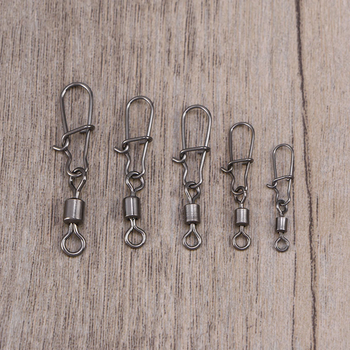 

210pcs Fishing Interlock Swivel Metal Rolling Hooks Safety Snap Connector for Outdoors