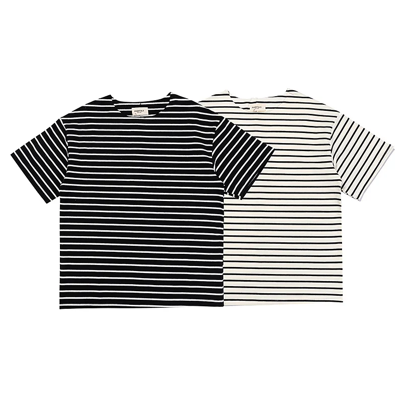 

Essentials Appear Thin T-shirt Hight Quality Black and white stripe T Shirts 1:1 Men Women Tops Tees One Day Ship Out