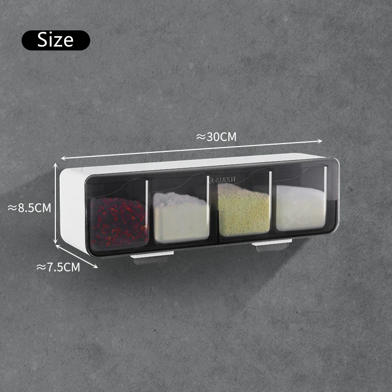 kitchen storage wall mounted seasoning box with jar spice storage rack sugar bowl for kitchen gadget spice box organizer tools free global shipping