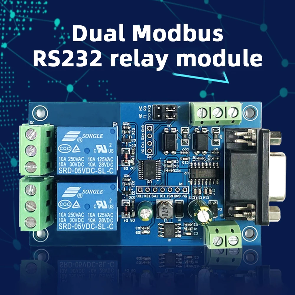 RS232/TTL UART DC7-24V двойной/одиночный релейный модуль Modbus RTU 485 дистанционный