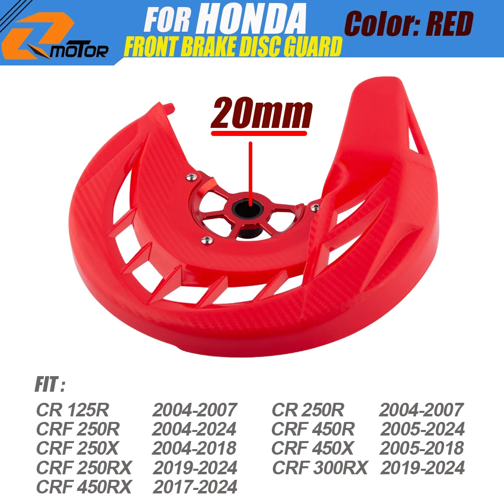 

Защитная крышка переднего тормозного диска CNC для Honda CR 125R 250R CRF 250R 250X 450R 450X 250RX 300RX 450RX 20 мм Внутреннее отверстие