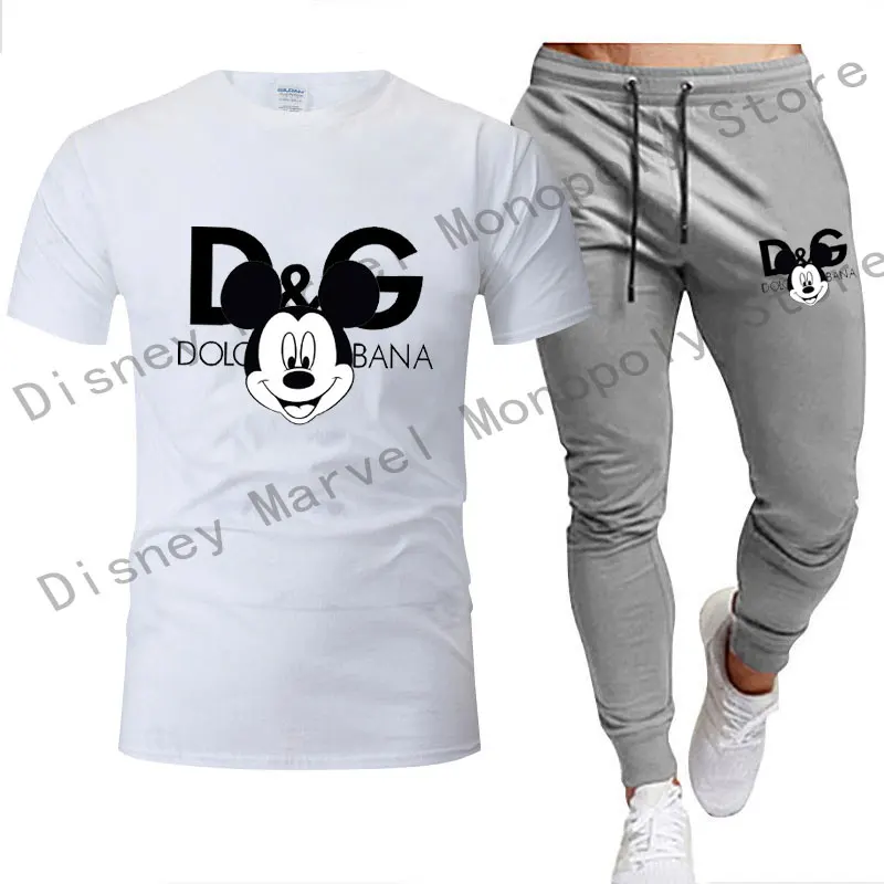 

Men's Sets Summer Cotton animation Print T-Shirt + Jogging Pants Brand Athleisure Fitness Daily men's tracksuit Men clothing