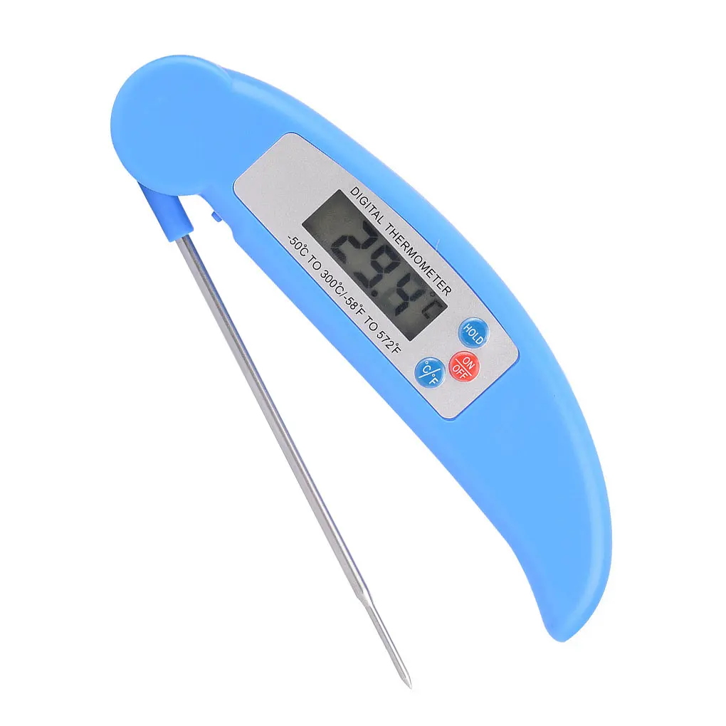 

Foldable Food Meat Thermometer ABS Stainless Steel Digital Probe Cooking Temperature Measuring Tool