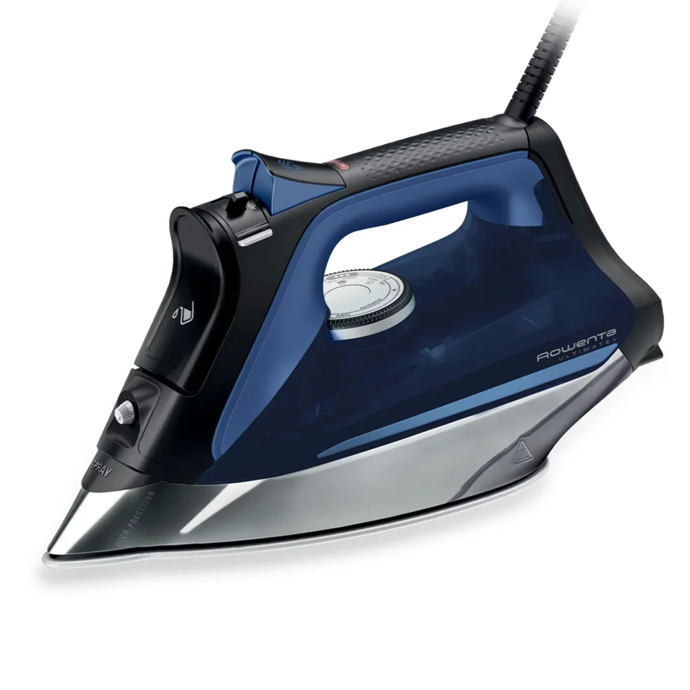 

Rowenta Ultimate+ Steam Iron - Vertical Steam, Auto-off, Black & Blue DW8350 Steam Iron for Clothes