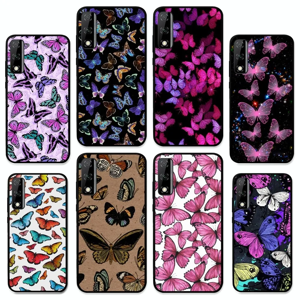 

Butterfly Phone Case For Huawei Y9 6 7 5 Prime Enjoy 7s 7 8 plus 7a 9e 9plus 8E Lite Psmart Shell