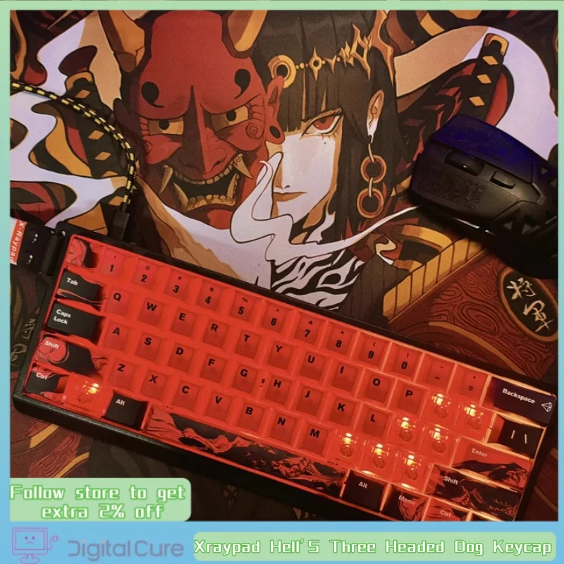 Новый Xraypad Hell's Three Headed Dog аниме-игровой колпачок 87-клавишный вишневый профиль Pbt