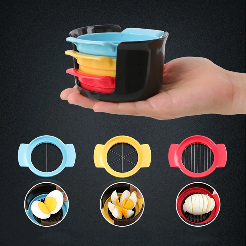 

Multifunctional Egg Cutter, Three In One, Kitchen Accessories, Household Plastic Egg Cutter