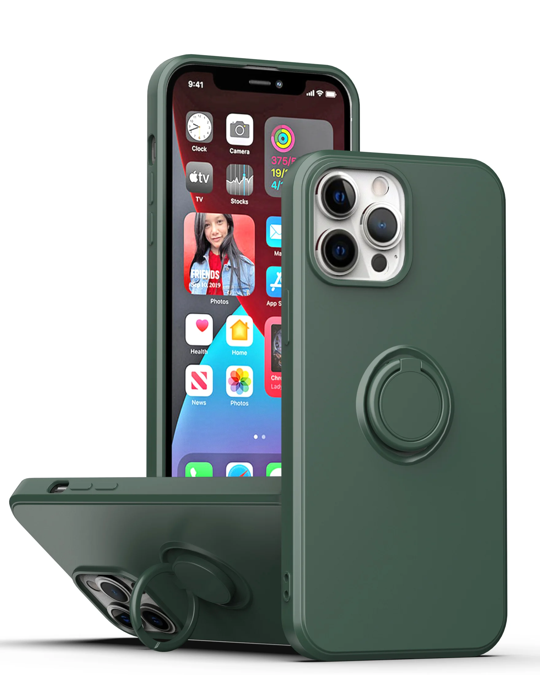 

Car Magnetic Ring Holder Phone Case For iPhone 13 12 Mini 11 Pro XS Max XR X 8 7 Plus SE 2020 Soft TPU Back Cover Bracket Case