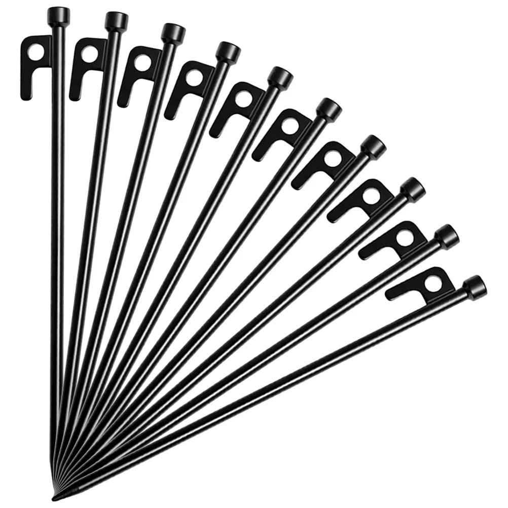 

10 Pcs Outdoor Tent Pegs Metal Stakes Ground Spikes Travel Accessories Camping Needs Fixing Tents Tarp