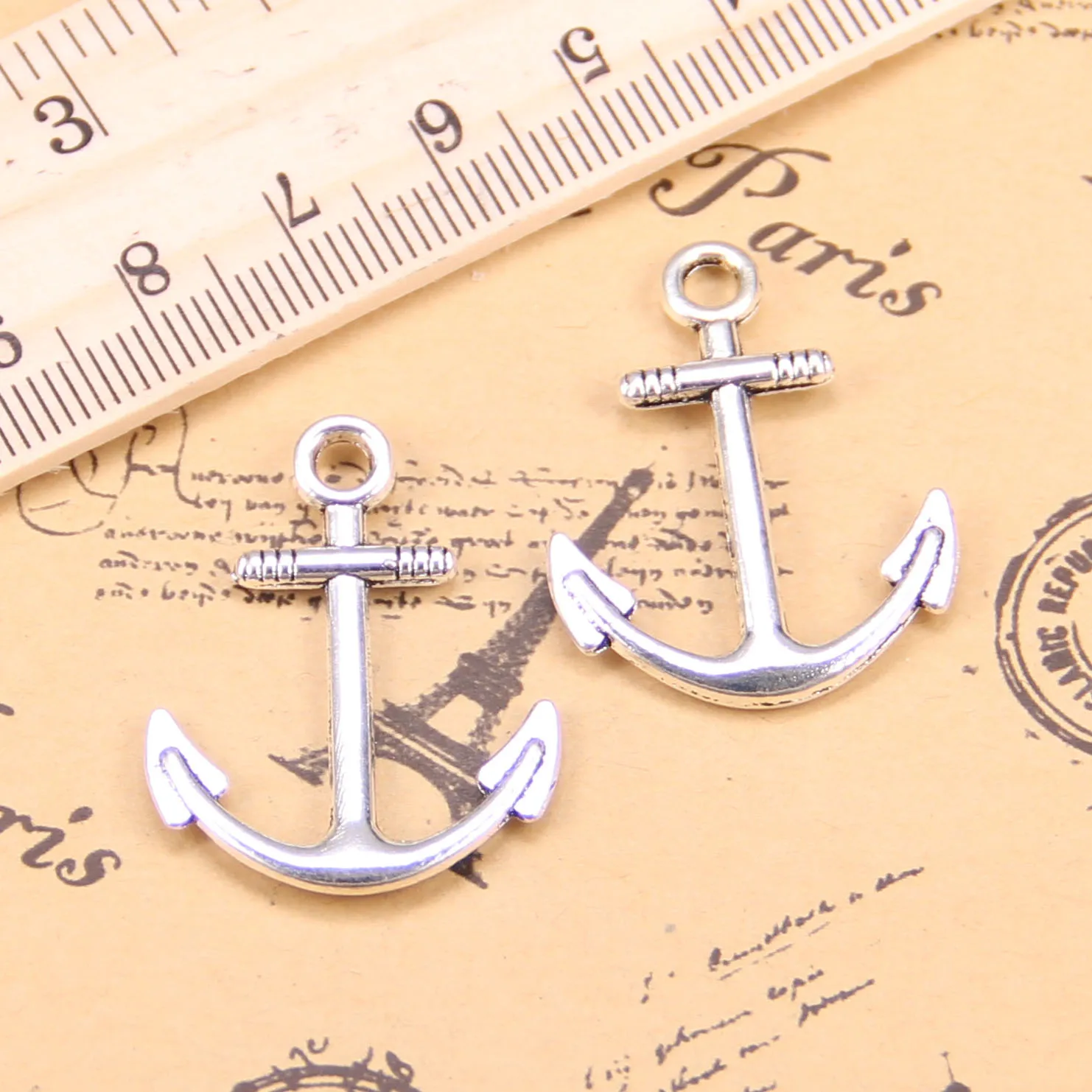 58 шт. Подвески для изготовления ювелирных изделий морской якорь 31x25 мм