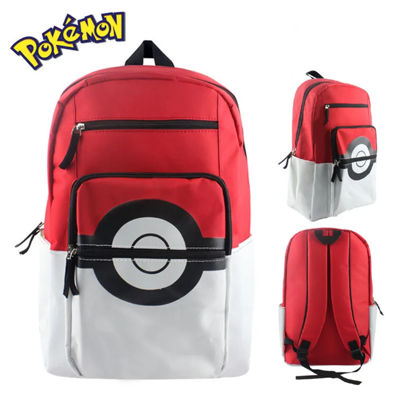 Рюкзак из нейлона и холста с изображением покемона, унисекс