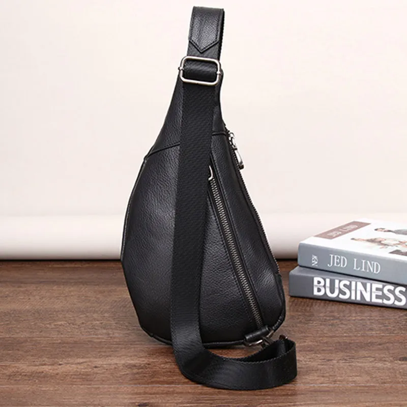 Fashion Chest Bag for Men Genuine Leather Shoulder Bags Male High Quality Crossbody Bag Single Messenger Bag
