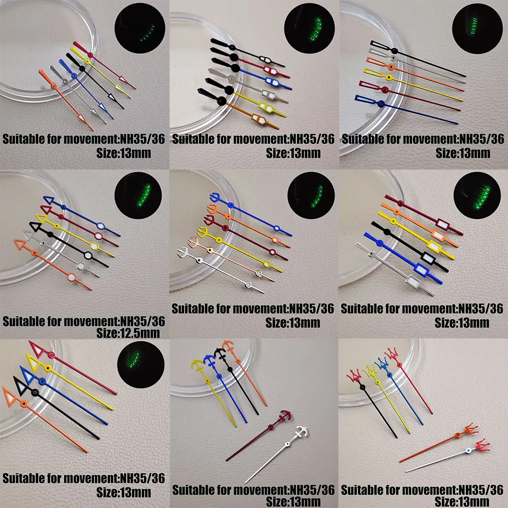

NH35 silver needle green light emitting/non light emitting, watch accessory, suitable for NH35 second hand NH36 movement M1~M13