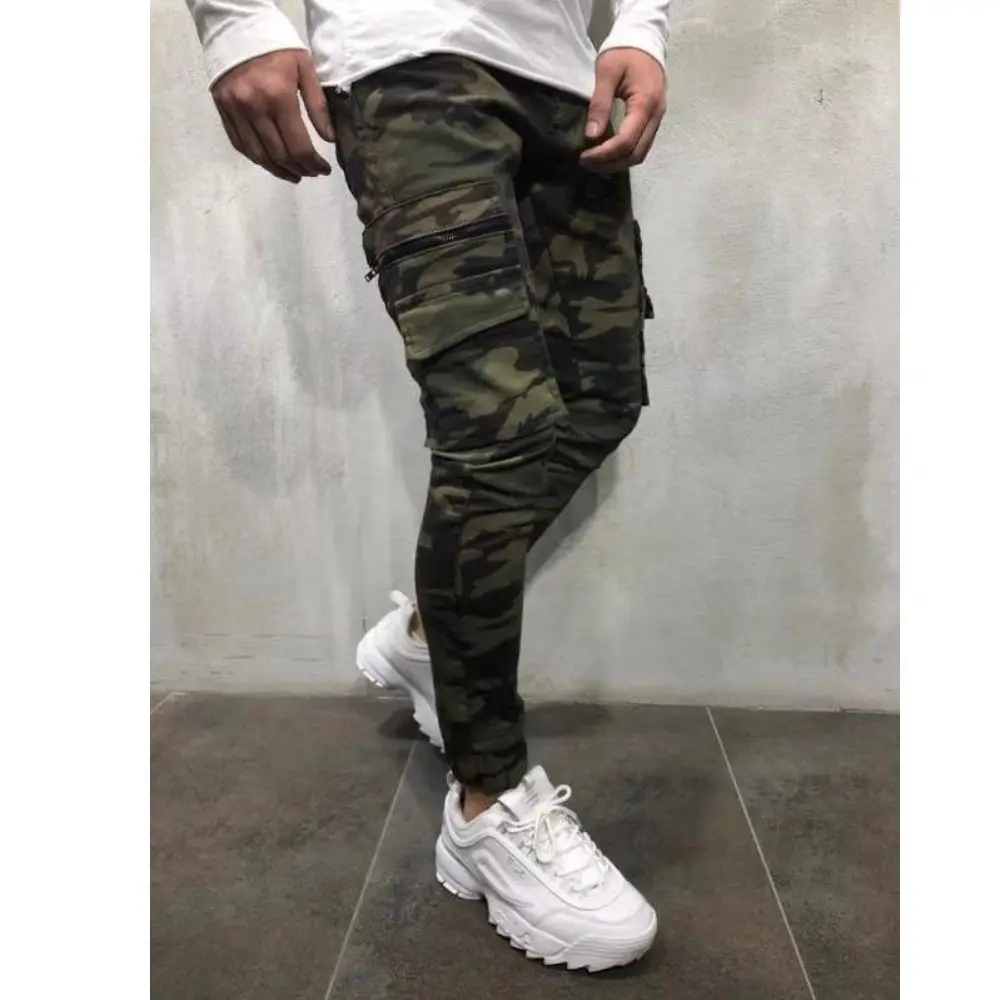 Men's Jeans Fashion Camouflage Youth Personality Loose Trend Sports Tactics Jeans Trousers Four Seasons Tooling New Men's Pants