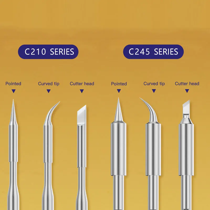 Наконечники для паяльника PPD C210 C245, совместимая паяльная станция T210 T245 T115, со стандартной ручкой, без свинца, с нагревательным сердечником