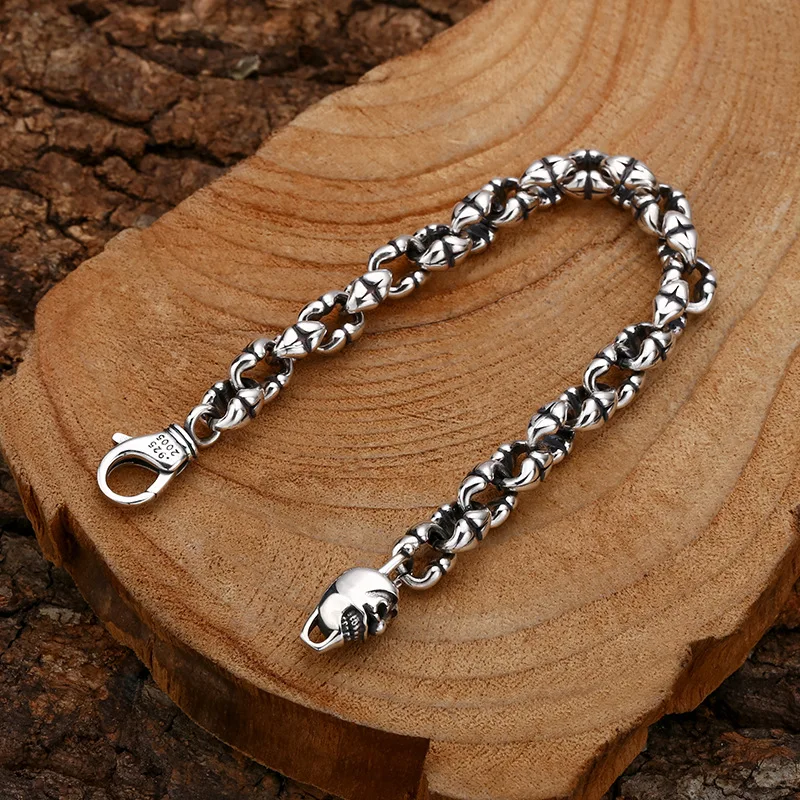 BOCAI S925 браслеты из стерлингового серебра для мужчин новая мода властная цепочка с