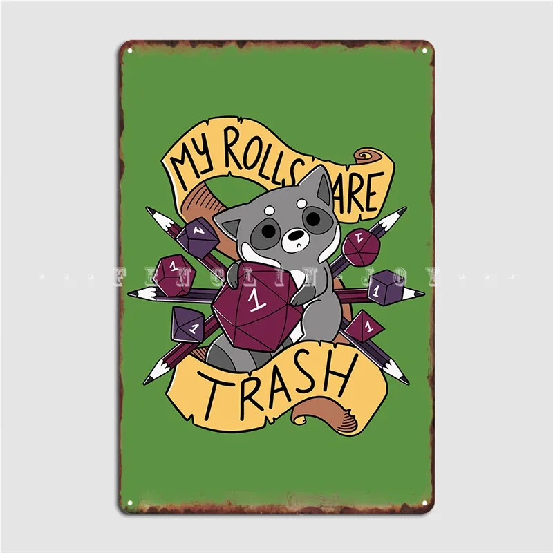

Rpg Raccoon Poster Metal Plaque Club Home Decoration Wall Decor Tin Sign Poster