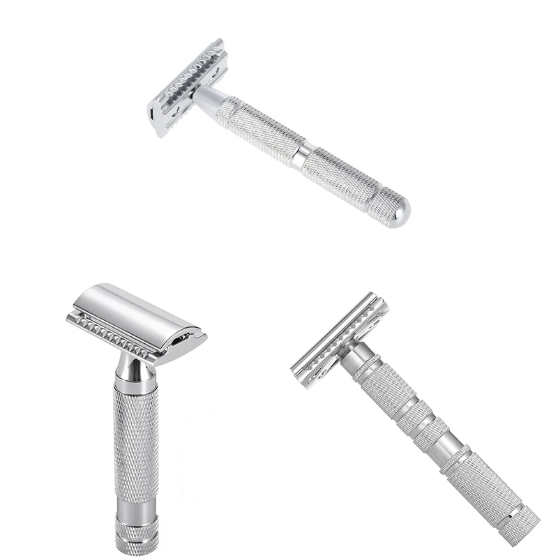 

Shaver Double-Edged Safety Traditional Wet Shaver Stainless Steel Chrome Hair Removal Tool