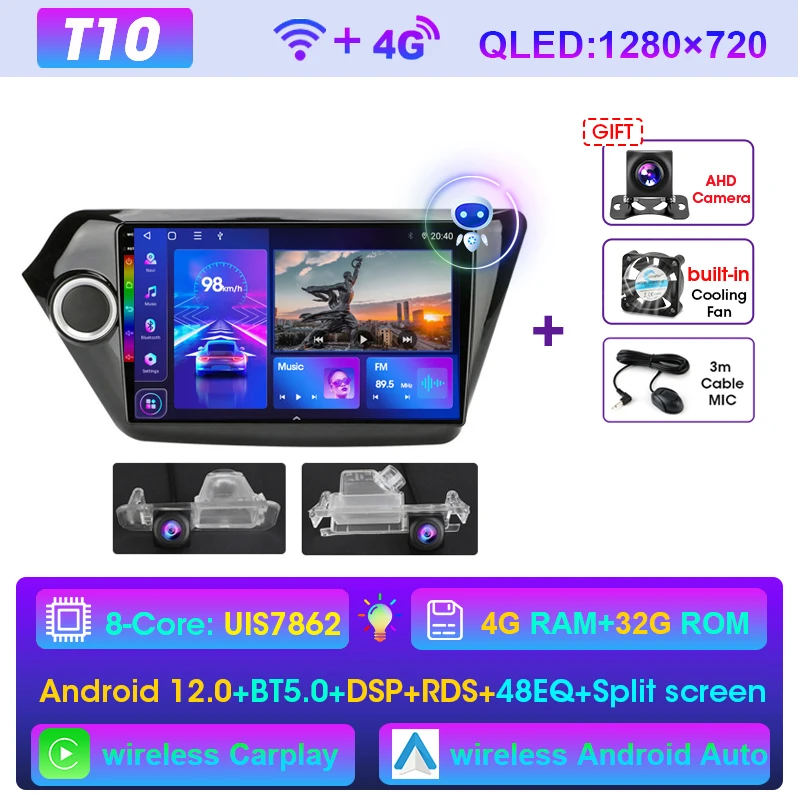 

Автомагнитола 2DIN, Android 12, 4G + WiFi, мультимедийный DVD-плеер, GPS-навигация для Kia RIO 3 2011-2016, стерео 2.5D + IPS, головное устройство Carplay