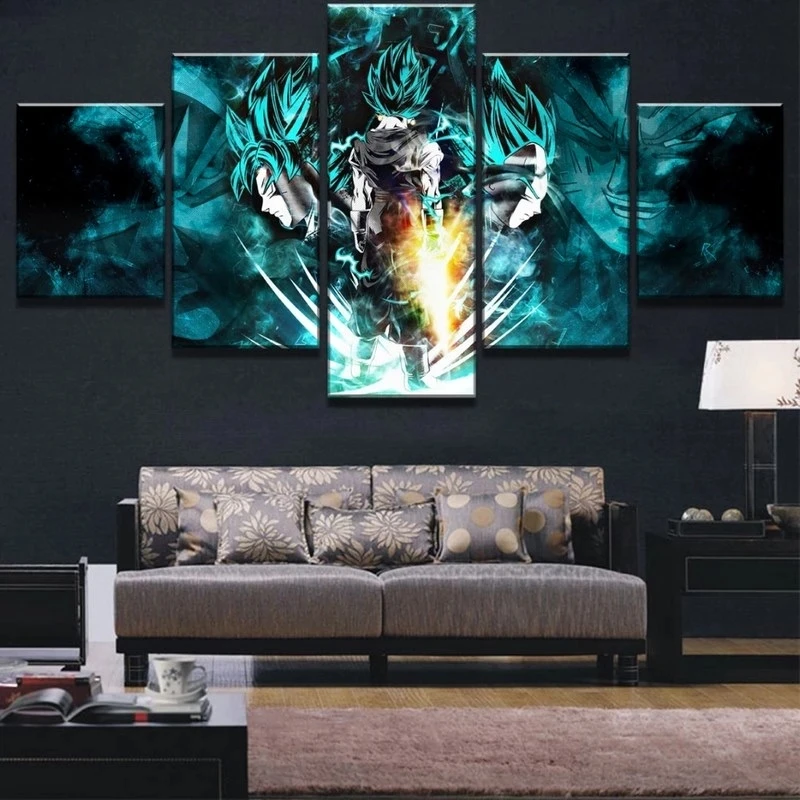 

Canvas 5 Pcs Print Anime Wall Artwork Poster Painting Modern Dragon Ball Home Decoration Modular Pictures Frame For Living Room