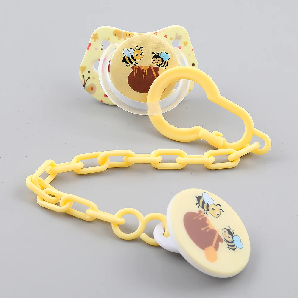 

Luxury Baby Pacifier With Chain Clip Box Set Shower Gift BPA Free Cartoon Pattern Pacifier Baby Stuff For Newborn Chupetes