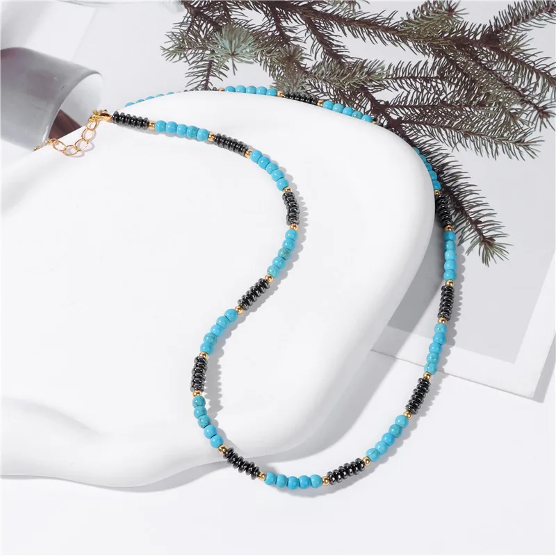 Модный браслет из голубых гематитовых камней - трендовое украшение для женщин, мужчин и друзей в стиле минимализма на вечеринках. Оптовая продажа ювелирных изделий в подарок.