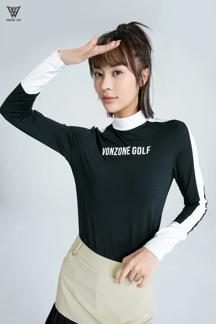 Autumn and winter new niche VONZONE golf long sleeve women outdoor color long sleeve golf simple casual fashion slim top