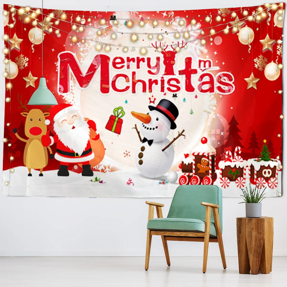

Интересное подвесное одеяло с Санта-Клаусом, художественное украшение, шторы для спальни, украшение для дома, гостиной