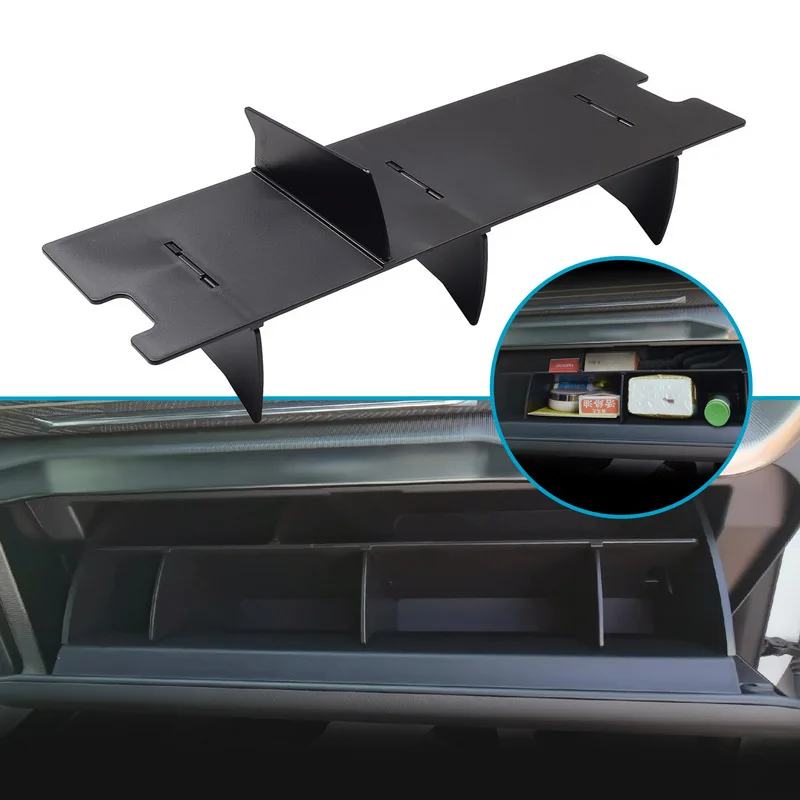 

Co-pilot Glove Box Partition Organizer Storage Rack Shelf For Ford F150 F-150 2021 Storage Board Clapboard Car Accessories
