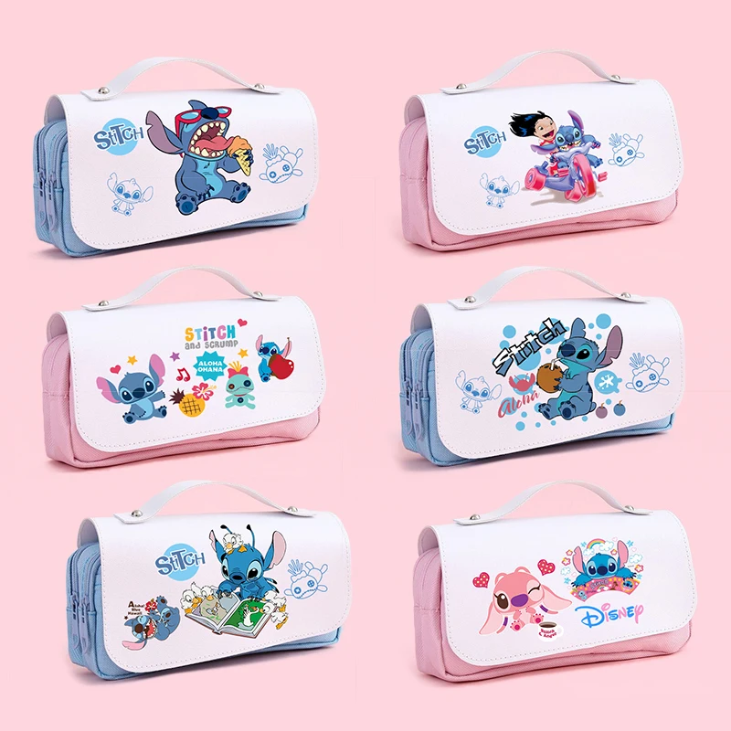 Bag Lilo & Stitch Anime Figures Pencil Box Cute Children Student School Supplies Pencil Case