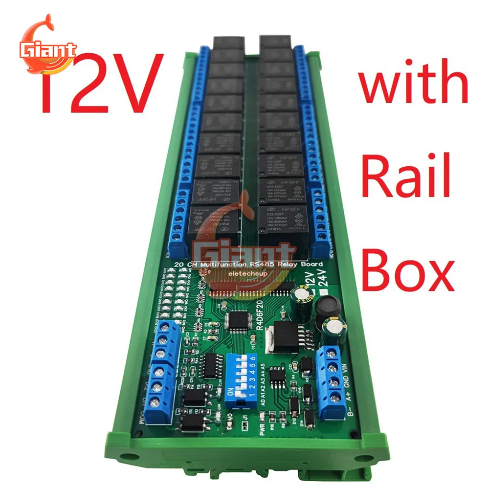 

Релейный модуль 20ch RS485 цифровой аналоговый коммутатор модуль ввода-вывода Modbus RTU PLC UART расширяющаяся плата 4-20 мА ток 10 в считывание напряжени...