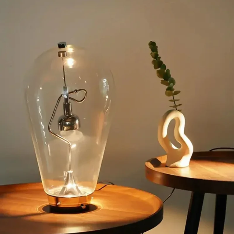 Винтажная стеклянная настольная лампа промышленная для спальни кабинета офиса