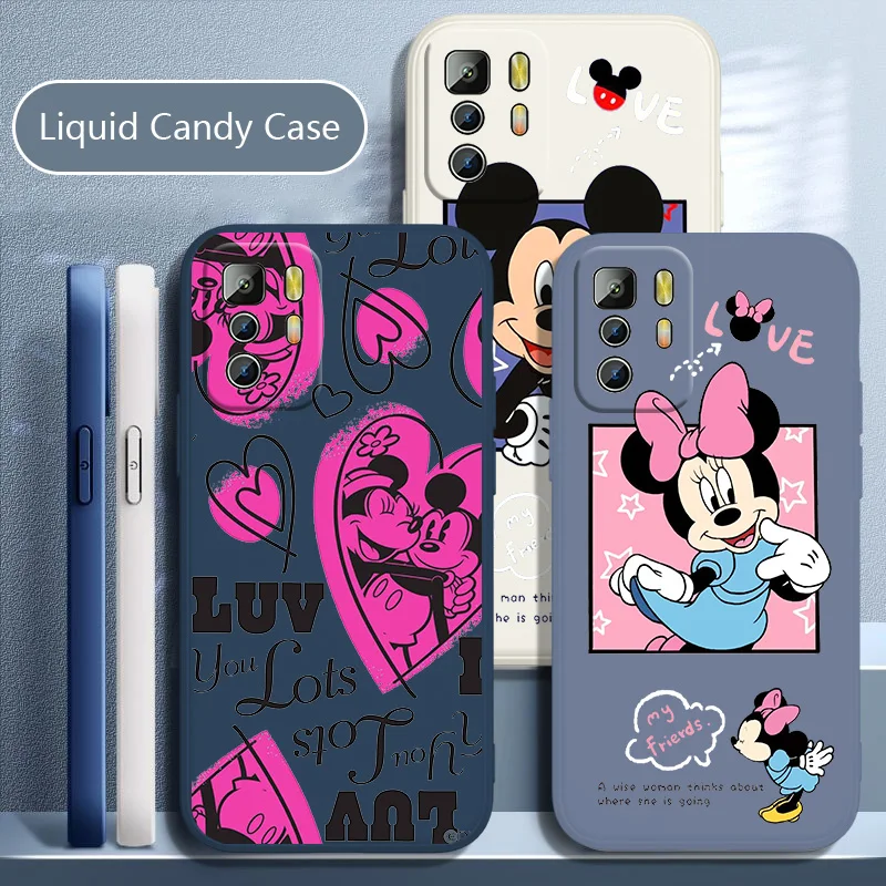 

Disney Mickey Minnie Mouse Phone Case For Xiaomi Redmi Note 11T 11 11S 10T 10 9T 9S 9 8T 8 7 6 5 Pro Liquid Rope Funda Cover