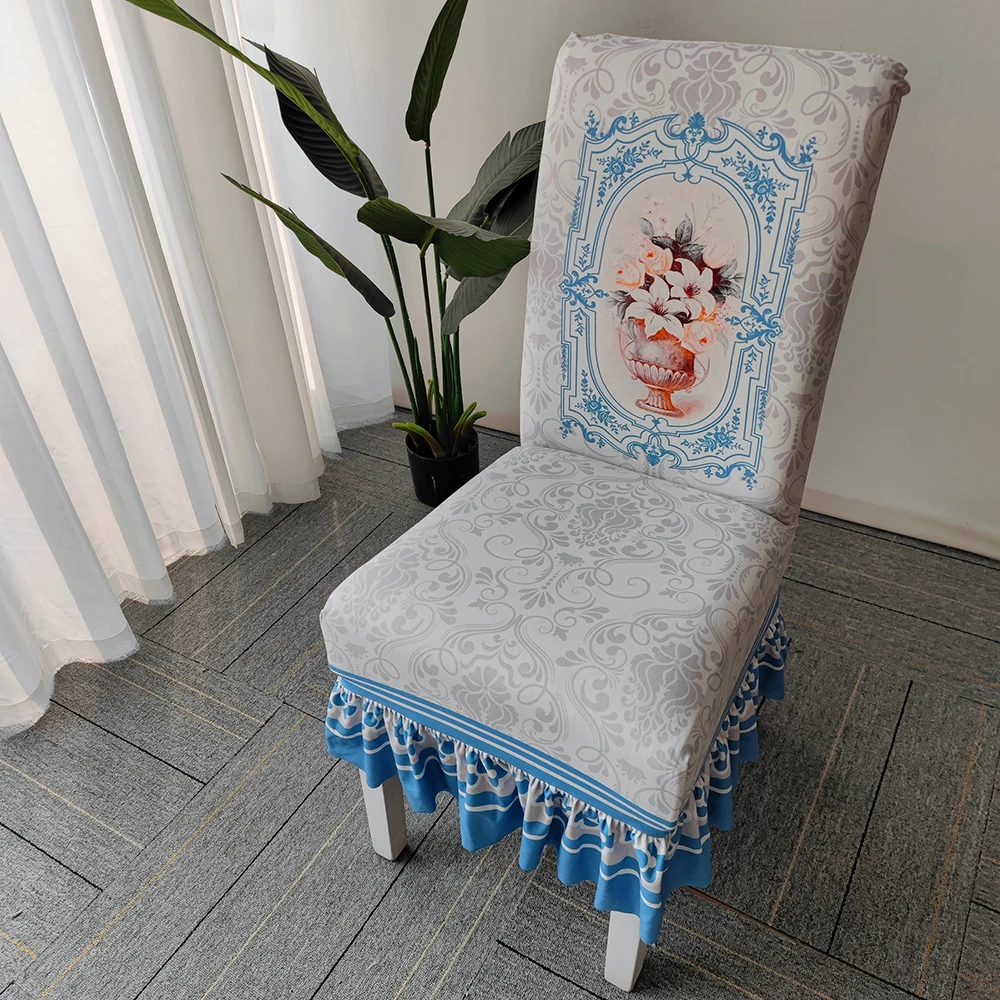 Чехол на стул с цветочным принтом эластичный Бархатный сиденье для украшения