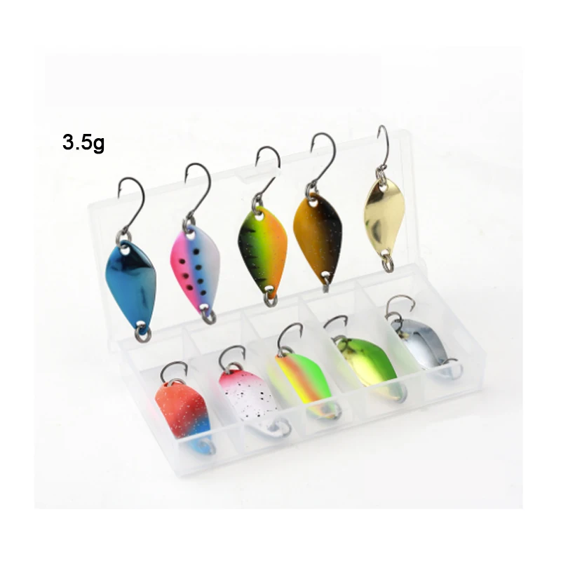 10 шт./компл. Металлические блесны приманки с рыболовной коробкой комплект из