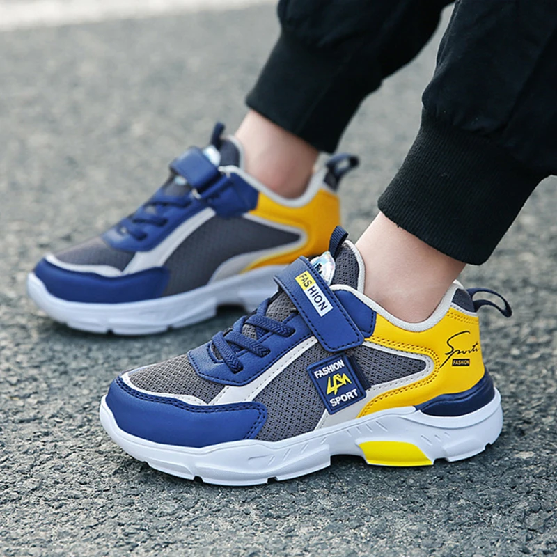 

Детская обувь для мальчиков от 3 до 12 лет, сетчатые кроссовки, демисезонная школьная спортивная обувь для детей, кожаные кроссовки для бега