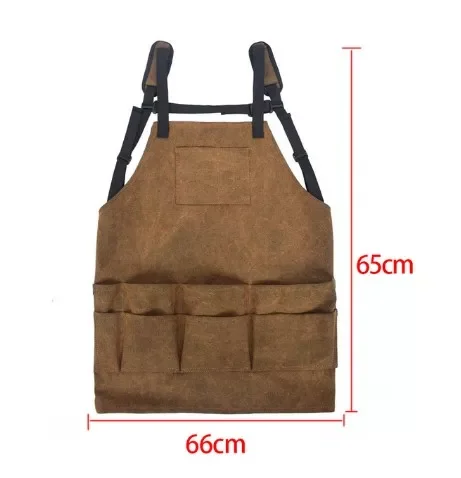 Tool Apron Woodworking Apron Durable Goods Heavy Duty Waxed Unisex Canvas Work Apron Waterproof Apron for Tools