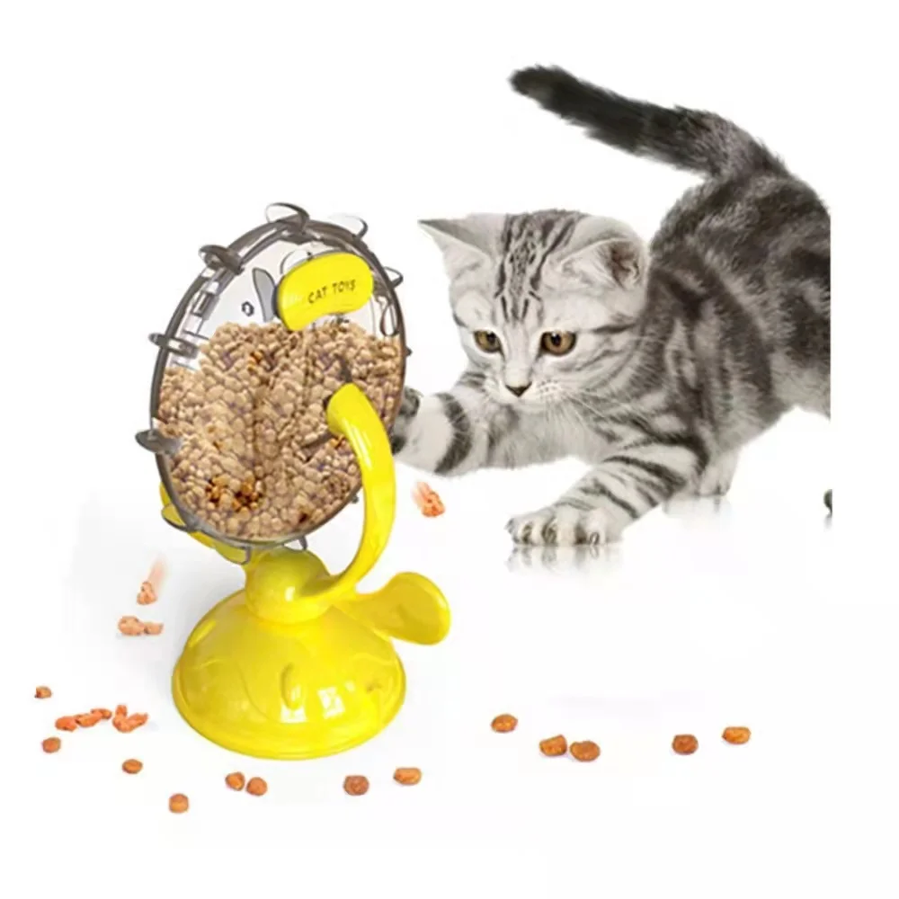 

Dadugo Cat Turn Wheel Slow Feeder Toy Puzzle Pet Products Feeder Wheel Interactive Cat Toy