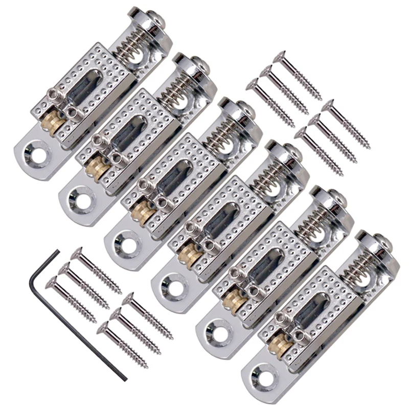 

1 Set Of 6 Pcs Single Individual Bridge Saddles Tailpiece For Electric Guitar Replacement Accessories